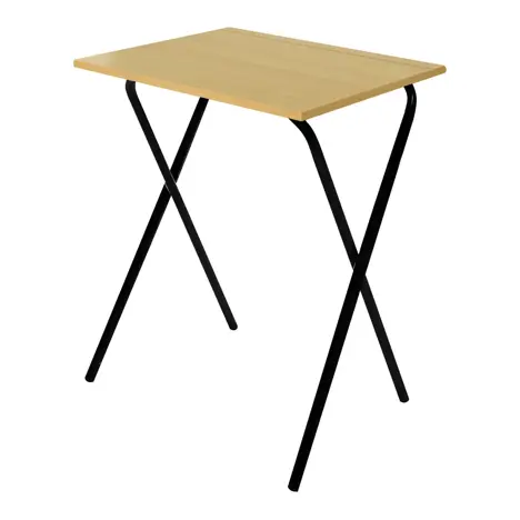 Folding Frame Exam Desk - W525 x D600 x H710mm - Black Legs - Dorset Oak
